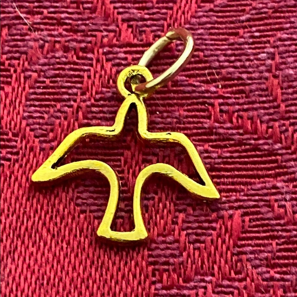 5/$10❤️❤️❤️NEW Brass Dove Charm Pendant